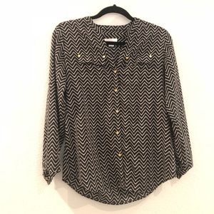 Black and White Chevron long sleeve top